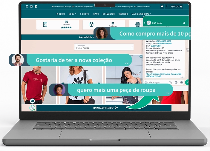 Receba seus pedidos pelo WhatsApp